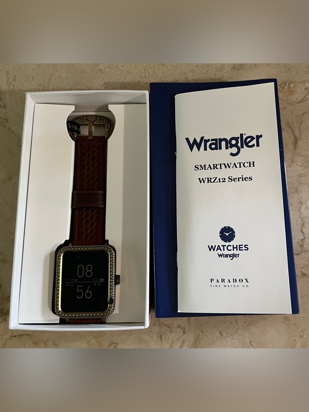 Wrangler - Smartwatch with Brown Leather Strap and Silver Case ⌚️⌚️⌚️